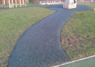 Bonded rubber mulch path