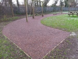 Bonded rubber playground trail