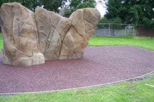 Bonded rubber play area
